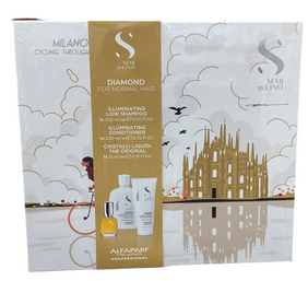 ALFAPARF MILANO SET (ILUMINATING LOW SHAMPOO 8.45oz ILIMINATING CONDITIONER 6.76oz CRISTALLI LIQUID THE ORIGINAL 0.51oz