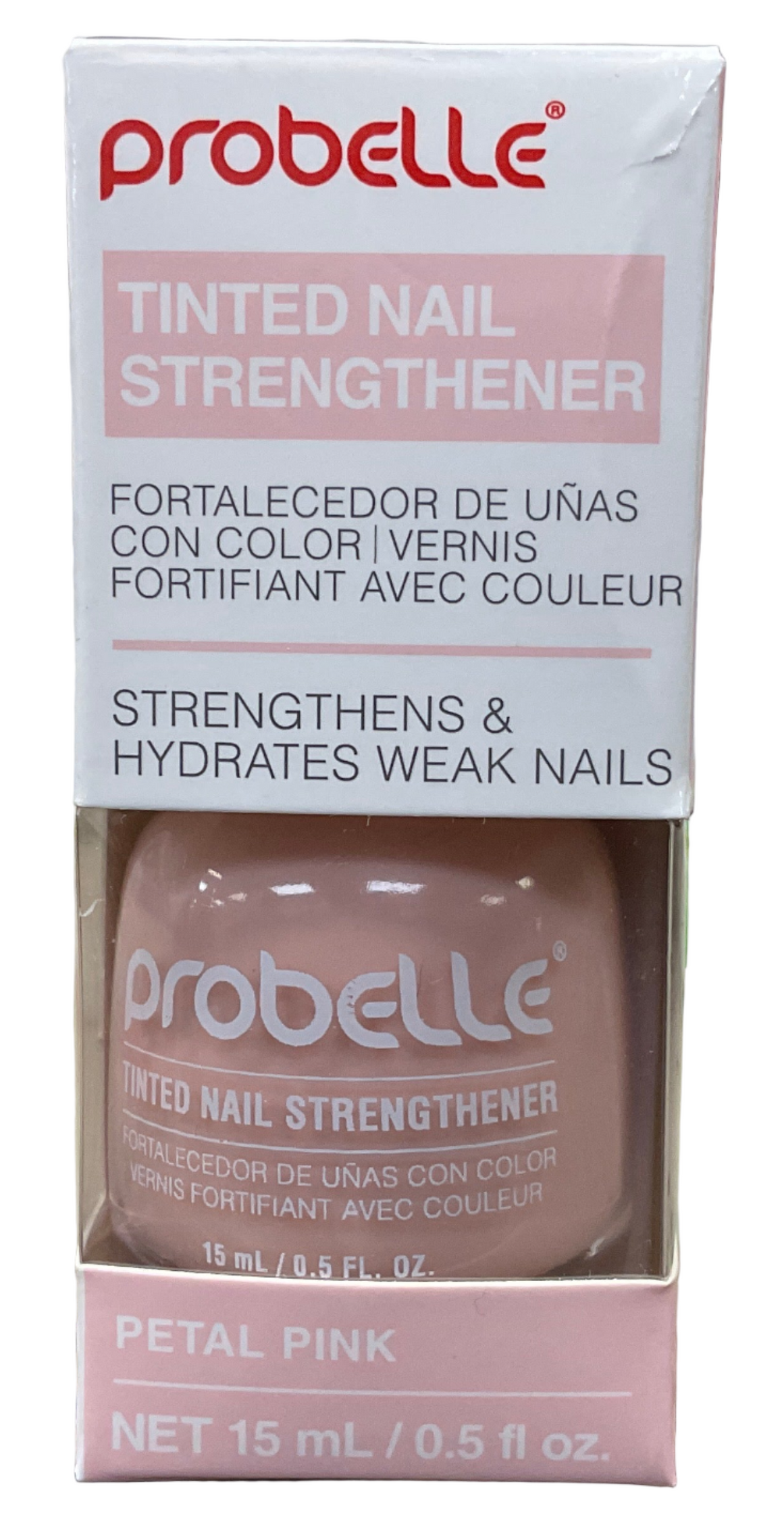 tented nail PROBELLE TINTED NAIL STRENGTHENER PETAL PINK 0.5oz